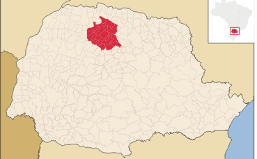 Mapa do Paraná com áreas atendidas